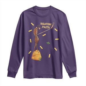 Funny Rigatoni Pasta Marcus The Worm Long Sleeve Shirt Dramatic Pasta Lover Foodie Meme TS02 Purple Print Your Wear