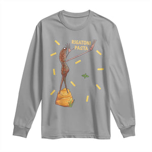 Funny Rigatoni Pasta Marcus The Worm Long Sleeve Shirt Dramatic Pasta Lover Foodie Meme TS02 Sport Gray Print Your Wear