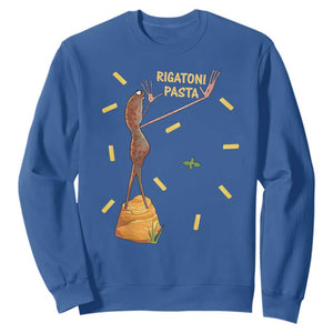 Funny Rigatoni Pasta Marcus The Worm Sweatshirt Dramatic Pasta Lover Foodie Meme TS02 Royal Blue Print Your Wear