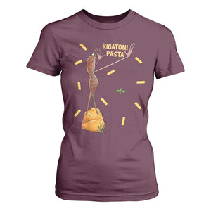 Funny Rigatoni Pasta Marcus The Worm T Shirt For Women Dramatic Pasta Lover Foodie Meme TS02 Maroon Print Your Wear