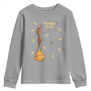 Funny Rigatoni Pasta Marcus The Worm Youth Sweatshirt Dramatic Pasta Lover Foodie Meme TS02 Sport Gray Print Your Wear