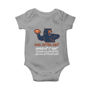 Good Better Best Baby Onesie Never Let It Rest Motivational CFB TS02 Sport Gray Print Your Wear