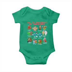 The 12 Brainrots of Christmas Baby Onesie Funny Cursed Meme Holiday Gag Gift TS02 Irish Green Print Your Wear