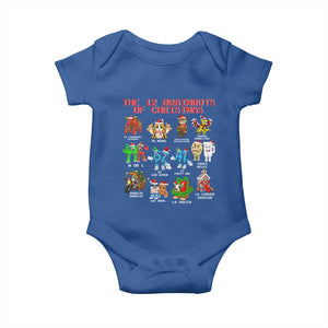 The 12 Brainrots of Christmas Baby Onesie Funny Cursed Meme Holiday Gag Gift TS02 Royal Blue Print Your Wear