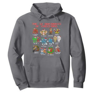 The 12 Brainrots of Christmas Hoodie Funny Cursed Meme Holiday Gag Gift TS02 Charcoal Print Your Wear