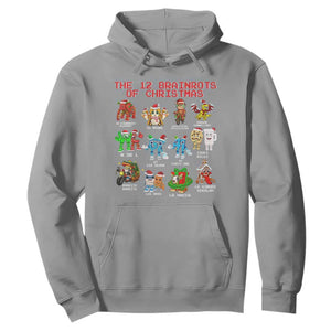 The 12 Brainrots of Christmas Hoodie Funny Cursed Meme Holiday Gag Gift TS02 Sport Gray Print Your Wear