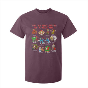 The 12 Brainrots of Christmas T Shirt For Kid Funny Cursed Meme Holiday Gag Gift TS02 Maroon Print Your Wear