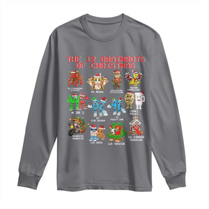 The 12 Brainrots of Christmas Long Sleeve Shirt Funny Cursed Meme Holiday Gag Gift TS02 Charcoal Print Your Wear