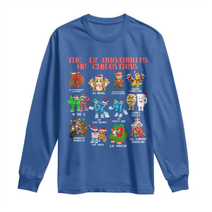 The 12 Brainrots of Christmas Long Sleeve Shirt Funny Cursed Meme Holiday Gag Gift TS02 Royal Blue Print Your Wear