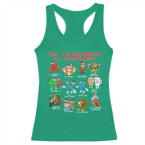The 12 Brainrots of Christmas Racerback Tank Top Funny Cursed Meme Holiday Gag Gift TS02 Irish Green Print Your Wear
