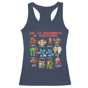 The 12 Brainrots of Christmas Racerback Tank Top Funny Cursed Meme Holiday Gag Gift TS02 Navy Print Your Wear