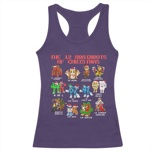 The 12 Brainrots of Christmas Racerback Tank Top Funny Cursed Meme Holiday Gag Gift TS02 Purple Print Your Wear