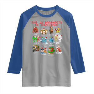 The 12 Brainrots of Christmas Raglan Shirt Funny Cursed Meme Holiday Gag Gift TS02 Sport Gray Royal Print Your Wear