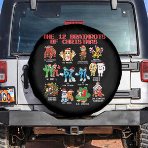 The 12 Brainrots of Christmas Spare Tire Cover Funny Cursed Meme Holiday Gag Gift TS02 No hole Black Print Your Wear