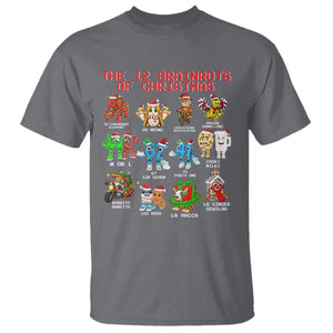 The 12 Brainrots of Christmas T Shirt Funny Cursed Meme Holiday Gag Gift TS02 Charcoal Print Your Wear