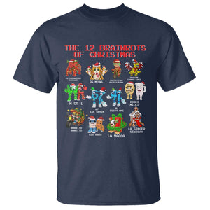 The 12 Brainrots of Christmas T Shirt Funny Cursed Meme Holiday Gag Gift TS02 Navy Print Your Wear