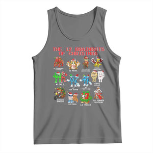 The 12 Brainrots of Christmas Tank Top Funny Cursed Meme Holiday Gag Gift TS02 Black Heather Print Your Wear