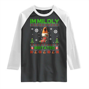 Mildly Irritated Marcus the Worm Meme Raglan Shirt Funny Christmas Stocking Weirdcore TS02 Black White Print Your Wear