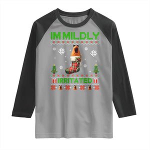 Mildly Irritated Marcus the Worm Meme Raglan Shirt Funny Christmas Stocking Weirdcore TS02 Sport Gray Black Print Your Wear