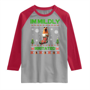 Mildly Irritated Marcus the Worm Meme Raglan Shirt Funny Christmas Stocking Weirdcore TS02 Sport Gray Red Print Your Wear