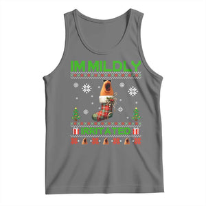 Mildly Irritated Marcus the Worm Meme Tank Top Funny Christmas Stocking Weirdcore TS02 Black Heather Print Your Wear