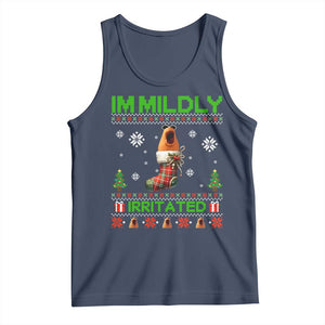 Mildly Irritated Marcus the Worm Meme Tank Top Funny Christmas Stocking Weirdcore TS02 Navy Print Your Wear