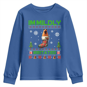 Mildly Irritated Marcus the Worm Meme Youth Sweatshirt Funny Christmas Stocking Weirdcore TS02 Royal Blue Print Your Wear
