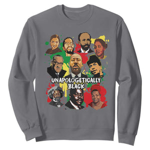 Civil Rights Leaders Sweatshirt Unapologetically Dope Black TS02 Charcoal Printyourwear