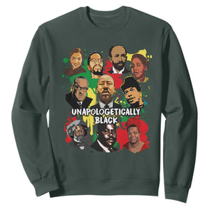 Civil Rights Leaders Sweatshirt Unapologetically Dope Black TS02 Dark Forest Green Printyourwear