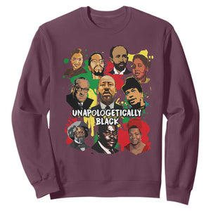 Civil Rights Leaders Sweatshirt Unapologetically Dope Black TS02 Maroon Printyourwear