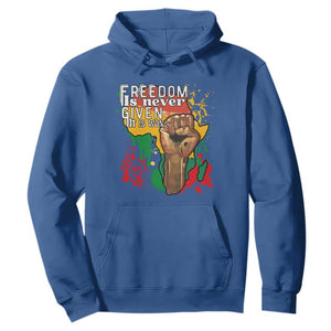 Black History Month Hoodie Freedom Is Never Given It Is Won Equal Rights TS02 Royal Blue Printyourwear