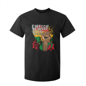 Black History Month T Shirt For Kid Freedom Is Never Given It Is Won Equal Rights Raised Fist TS02 Black Print Your Wear
