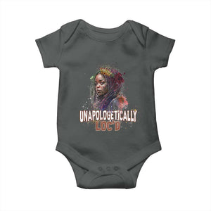 Black Locs Girl Baby Onesie Unapologetically Locd Hair Melanin Queen TS02 Dark Heather Print Your Wear