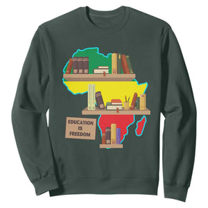 Black History Month Sweatshirt Educate Teach Black History Educated African American Pride TS02 Dark Forest Green Printyourwear