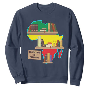 Black History Month Sweatshirt Educate Teach Black History Educated African American Pride TS02 Navy Printyourwear