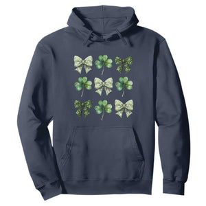 St Patricks Day Coquette Bow Hoodie Lucky Shamrock Aesthetic TS02 Navy Print Your Wear