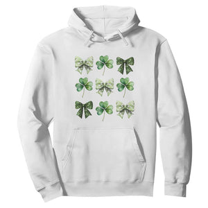 St Patricks Day Coquette Bow Hoodie Lucky Shamrock Aesthetic TS02 White Print Your Wear