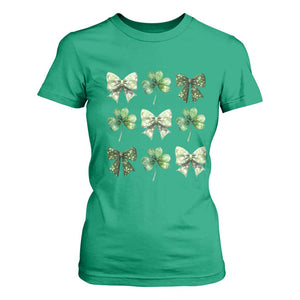 St Patricks Day Coquette Bow T Shirt For Women Lucky Shamrock Aesthetic TS02 Irish Green Print Your Wear