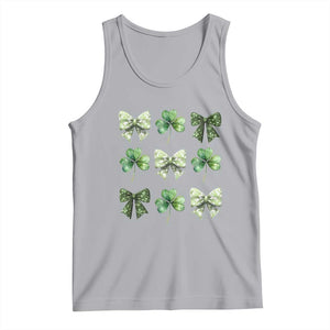 St Patricks Day Coquette Bow Tank Top Lucky Shamrock Aesthetic TS02 Athletic Heather Print Your Wear