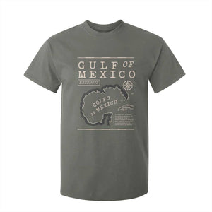 Gulf of Mexico T Shirt For Kid Golfo De Mexico Historic Map 1672 TS02 Military Green Print Your Wear