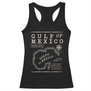 Gulf of Mexico Racerback Tank Top Golfo De Mexico Historic Map 1672 TS02 Black Print Your Wear