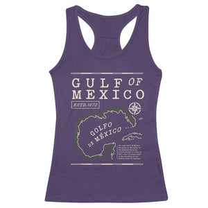 Gulf of Mexico Racerback Tank Top Golfo De Mexico Historic Map 1672 TS02 Purple Print Your Wear