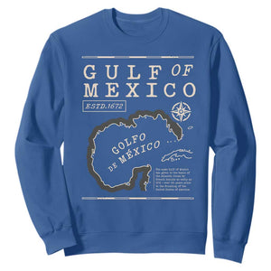 Gulf of Mexico Sweatshirt Golfo De Mexico Historic Map 1672 TS02 Royal Blue Print Your Wear