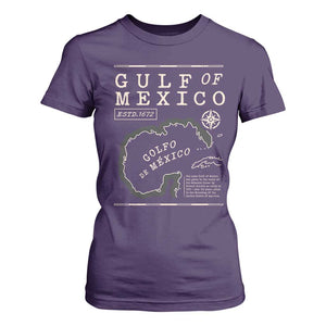 Gulf of Mexico T Shirt For Women Golfo De Mexico Historic Map 1672 TS02 Purple Print Your Wear