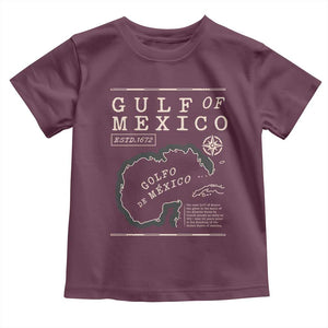 Gulf of Mexico Toddler T Shirt Golfo De Mexico Historic Map 1672 TS02 Maroon Print Your Wear