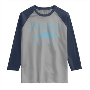Gulf of Mexico Raglan Shirt Est 300,000,000 BC Funny Tuna TS02 Sport Gray Navy Print Your Wear