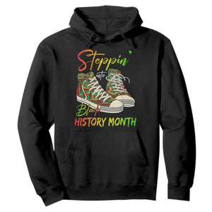 Stepping Into Black History Month Hoodie Sneakers TS02 Black Print Your Wear