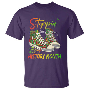 Stepping Into Black History Month T Shirt Sneakers TS02 Purple Print Your Wear