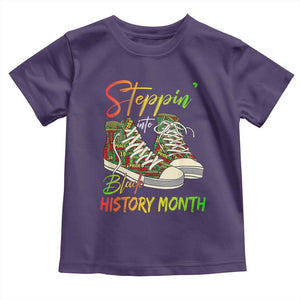 Stepping Into Black History Month Toddler T Shirt Sneakers TS02 Purple Print Your Wear