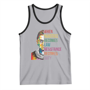 RBG Quote Tank Top When Injustice Becomes Law Resistance Becomes Duty TS02 Athletic Heather Black Print Your Wear